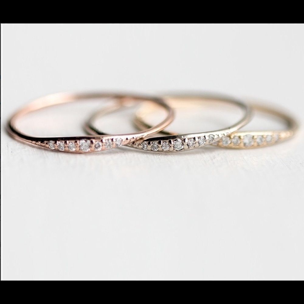 Dainty Gold Diamond Ring - Picture 2 of 4